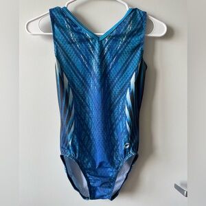 GK Elite: Blue Geometric Print Leotard